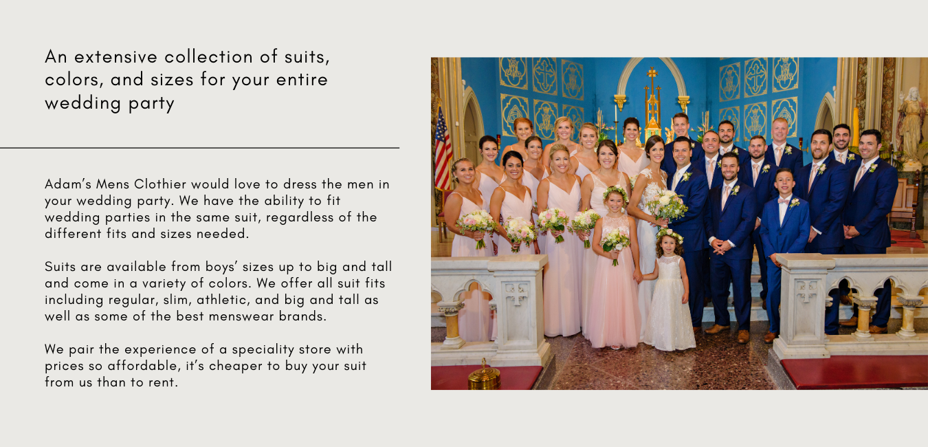 Wedding Attire for Men | Adam's Men's Clothier
